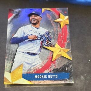 Topps Card with Gold Stars and Red Accents